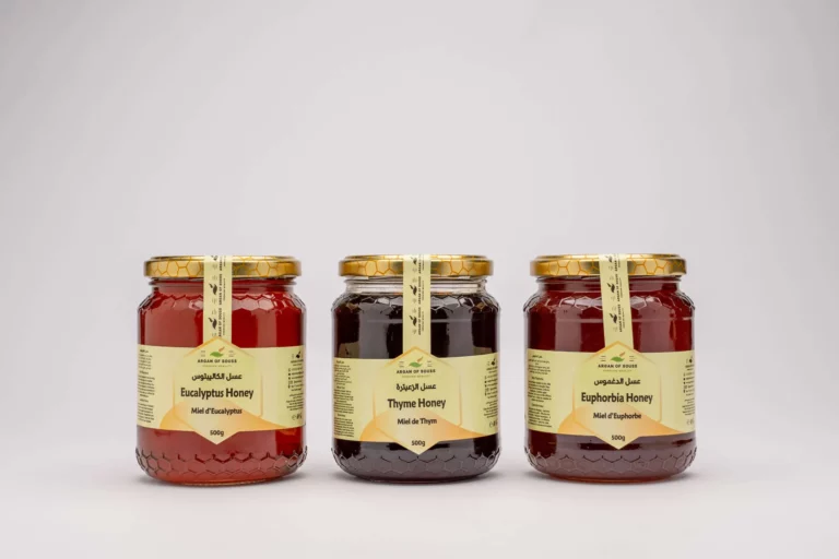 3 different types of pure and organic Honey made in morocco by bees